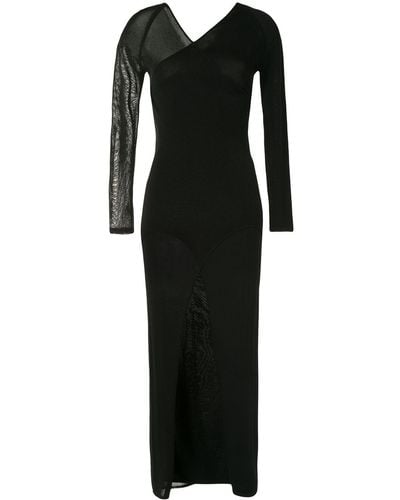 Dion Lee Asymmetric Long-sleeve Dress - Black