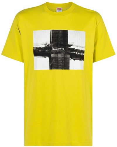 Supreme T-Shirt mit Brücken-Print - Gelb
