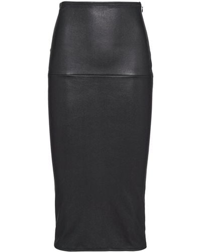 Prada Falda de tubo con logo triangular - Negro