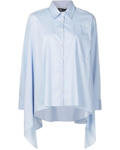 UMA | Raquel Davidowicz Draped-detail Classic-collar Shirt - Blue