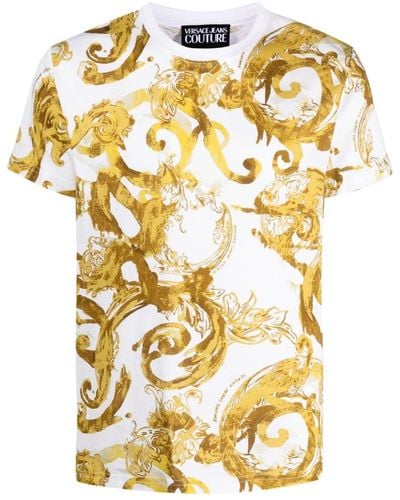 Versace Baroque-print Cotton T-shirt - Metallic