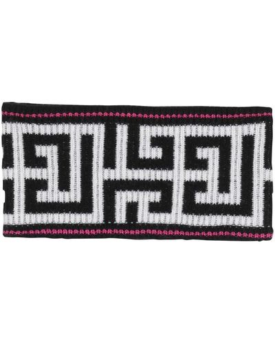 Balmain Bandeau en laine à motif monogrammé - Noir