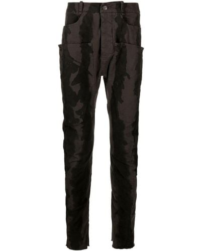 Masnada Pantalon skinny à imprimé camouflage - Noir