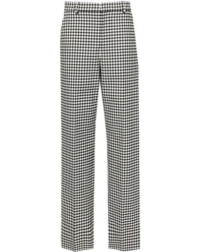 Moschino Gingham-check Straight Trousers - Grey