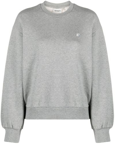 Carhartt Casey Logo-embroidered Cotton Sweatshirt - Gray