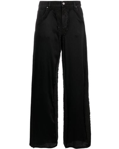 Blumarine High-waist Satin-panelled Jeans - Black