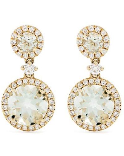Kiki McDonough 18kt Yellow Gold Grace Diamond And Amethyst Earrings - White