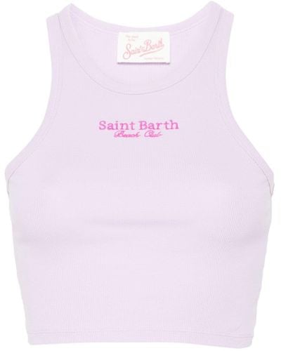 Mc2 Saint Barth Logo-embroidered tank top - Pink