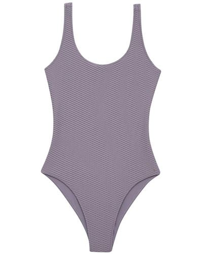 Anine Bing Jace Textured Swimsuit - Purple