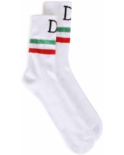 Dolce & Gabbana Italia Cotton Socks - White