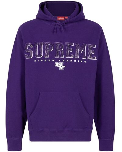 Supreme Gems Crystal-embellished Hoodie - Blue