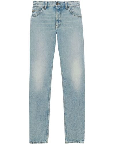 Saint Laurent Cindy Mid-rise Straight-leg Jeans - Blue