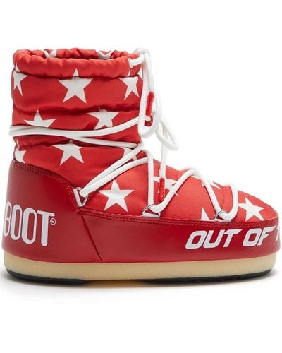 Moon Boot Icon Low Star Boots - Red
