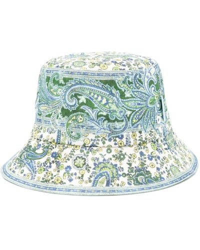 Zimmermann Floral-print Linen Bucket Hat - Green