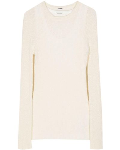 Jil Sander Layered Cotton Sweater - Natural