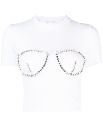 Area Crystal Bustier Cup T-shirt - White