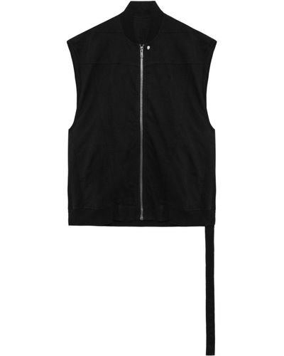 Rick Owens Zip-up Cotton Vest - Black