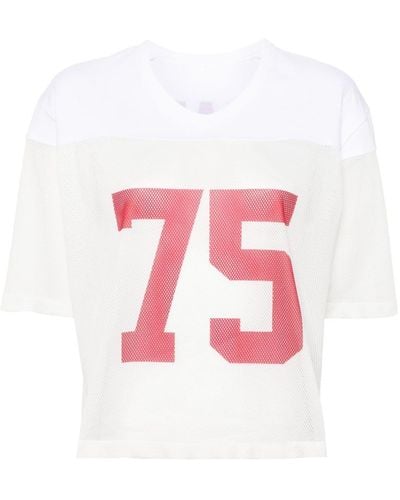 Maje Number-print Panelled T-shirt - Pink