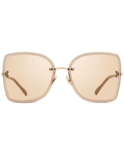 Jimmy Choo Leti Square-frame Sunglasses - Natural
