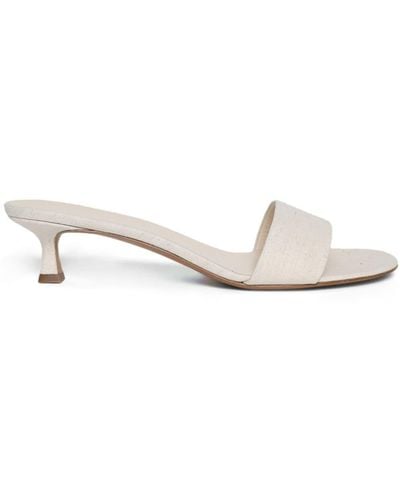 The Row Combo 40mm Satin Mules - Natural