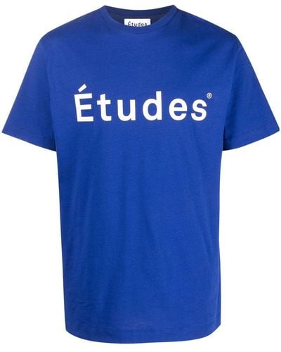 Etudes Studio T-Shirt mit Logo-Print - Blau