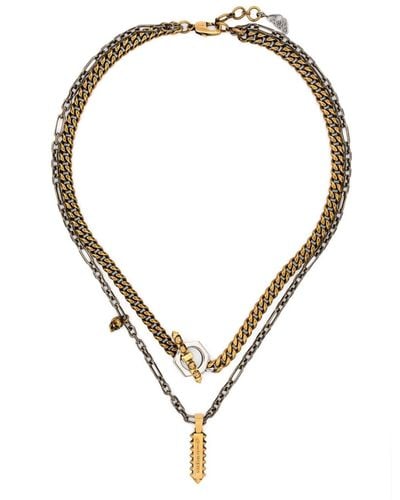 Alexander McQueen Logo-pendant Chain Necklace - Natural