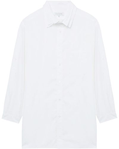 Yohji Yamamoto Hemd mit Kragen im Layering-Look - Weiß