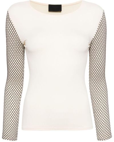 Puppets and Puppets Mannequin Mesh-embellished Top - White