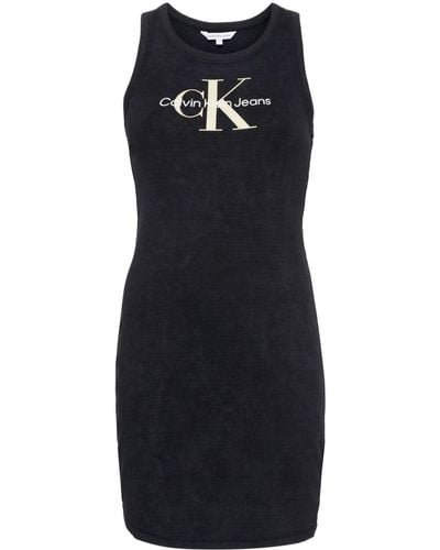 Calvin Klein Robe courte à logo imprimé - Noir