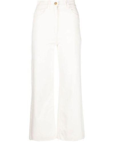Elisabetta Franchi High-waisted Cropped Jeans - White