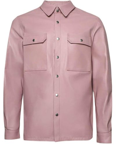 Rick Owens Leren Overhemd Met Drukknoop - Roze
