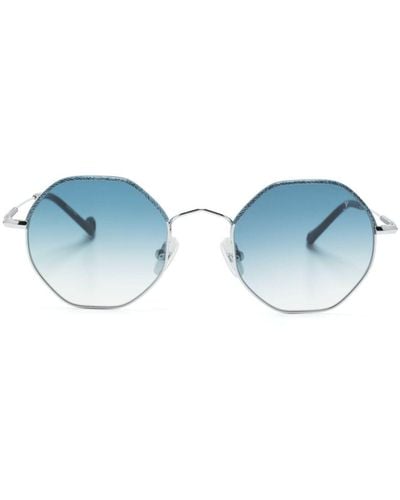 Eyepetizer Namib Sonnenbrille mit geometrischem Gestell - Blau