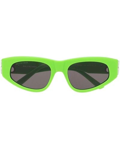 Balenciaga Gafas de sol con placa del logo - Verde