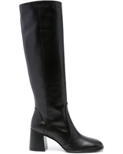 Stuart Weitzman Nola 80mm Leather Knee-high Boots - Black