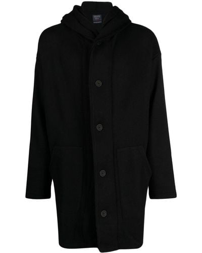 Yohji Yamamoto Long-sleeved Hooded Single-breasted Coat - Black