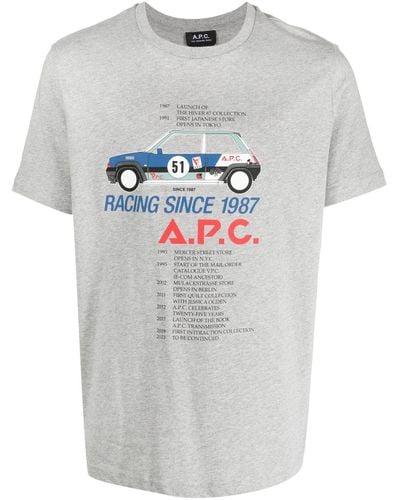 A.P.C. T-shirt Met Print - Grijs