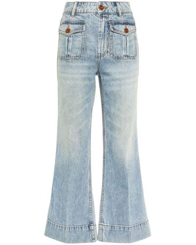 Zimmermann Ausgestellte Cropped-Jeans - Blau