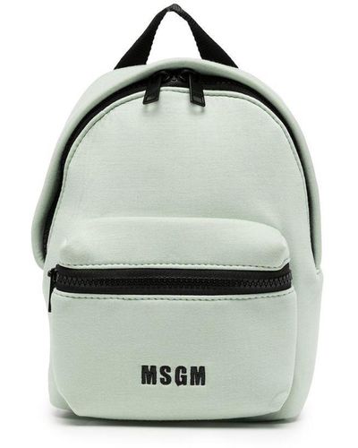 MSGM Logo-print Zip-up Backpack - Green