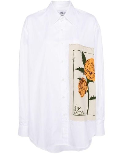 S.S.Daley Appliqué-detail Cotton Shirt - Wit
