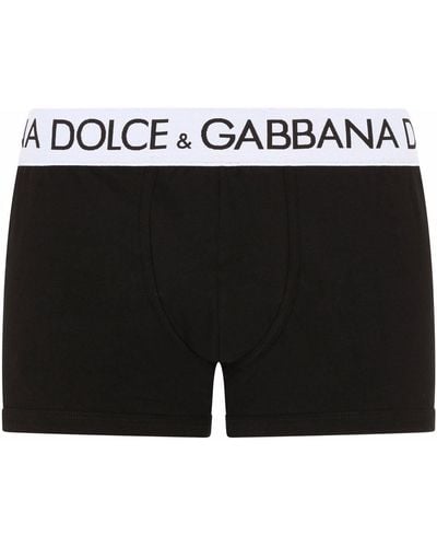 Dolce & Gabbana Boxer à taille à logo - Noir