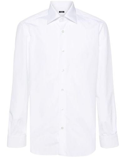 Barba Napoli Wingtip-collar Cotton Shirt - White