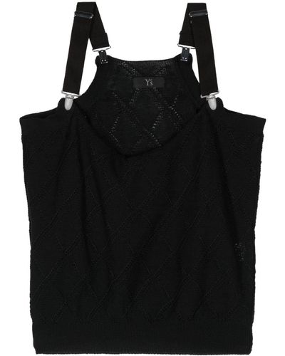 Y's Yohji Yamamoto Knitted suspender top - Negro