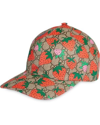 Gucci Baseballkappe mit Erdbeeren - Mehrfarbig