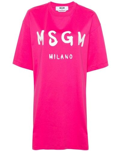 MSGM T-shirtjurk Met Logoprint - Roze