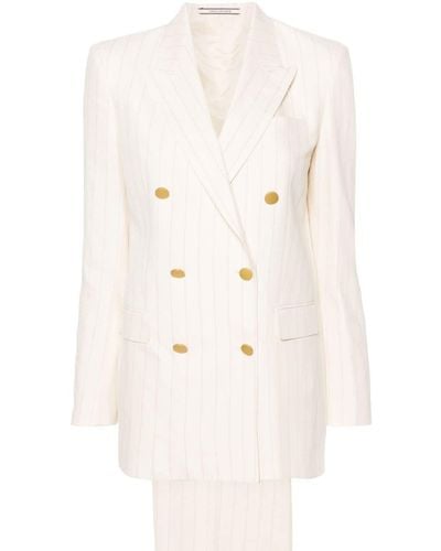 Tagliatore Pinstriped Double-breasted Suit - Natural