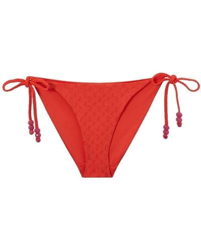Jimmy Choo Bas de bikini Aubrie à design monogrammé - Rouge