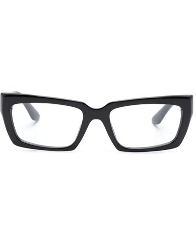 Miu Miu Eckige Brille mit Logo-Print - Schwarz