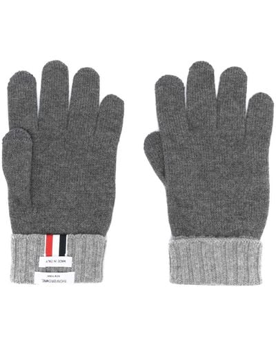 Thom Browne Handschuhe mit RWB-Streifen - Grau