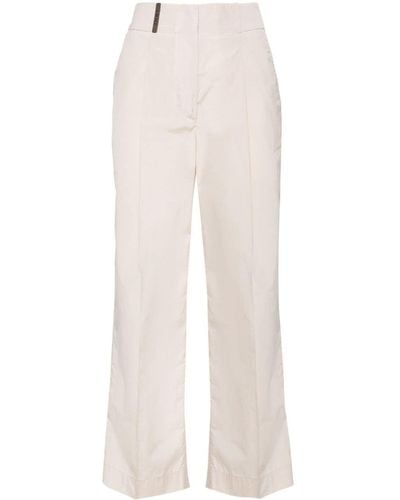 Peserico Pleat-detail Cropped Trousers - White