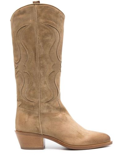 Sartore 50mm Western-style Suede Boots - Brown